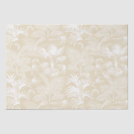 Moderne tropische Palmen Weiße, beige Creme Seidenpapier