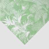 Moderne tropische Palmen Weiße Seite Grün Seidenpapier (Detail)