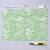 Moderne tropische Palmen Weiße Seite Grün Seidenpapier (Handwerk)