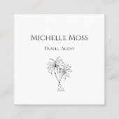 Moderne tropische Palmen Zeichnend Minimalistisch Quadratische Visitenkarte (Vorderseite)