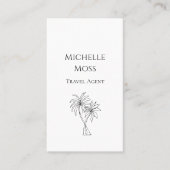 Moderne tropische Palmen Zeichnend Schwarz-weiß Visitenkarte (Vorderseite)