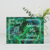 Moderne tropische Party Einladung - Neon Luau (Stehend Vorderseite)