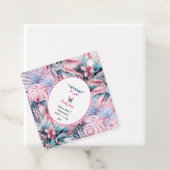 Moderne tropische pastellblaue Babydusche Geschenkanhänger (Beispiel)