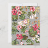 Moderne tropische | Patternpartei für Blumenmuster Einladung (Rückseite)