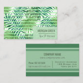 Moderne tropische Pflanze Wellness-Center Retreat Visitenkarte (Vorne/Hinten)