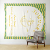 Moderne tropische Retro Bachelorette, gelb Wandteppich (Beispiel (Horizontal))