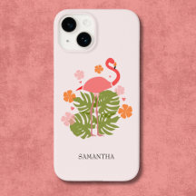 Moderne tropische rosa Flamingos
