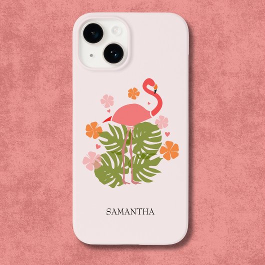 Moderne tropische rosa Flamingos Case-Mate iPhone Hülle