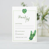 Moderne tropische RSVP karte (Stehend Vorderseite)
