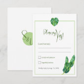 Moderne tropische RSVP karte (Vorne/Hinten)