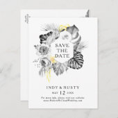 Moderne tropische Save the Date Postkarte (Vorne/Hinten)