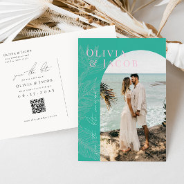 Moderne tropische Save the Date Postkarte