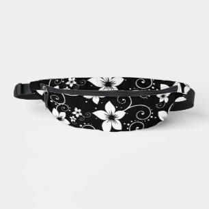 Moderne tropische Schwarz-weiße Blumen Bauchtasche