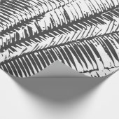 Moderne tropische Schwarzweiss-Palmwedel Geschenkpapier (Ecke)