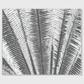 Moderne tropische Schwarzweiss-Palmwedel Geschenkpapier (Flach)