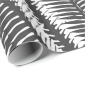 Moderne tropische Schwarzweiss-Palmwedel Geschenkpapier (Rolleneckpunkt)