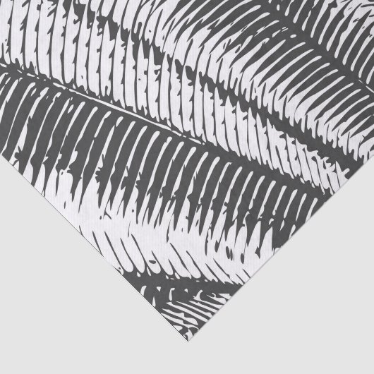 Moderne tropische Schwarzweiss-Palmwedel Seidenpapier (Ausschnitt)