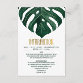 Moderne Tropische Schweizer Käse Leaf Gold Details Begleitkarte (Vorderseite)