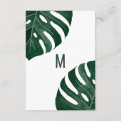 Moderne Tropische Schweizer Käse Leaf Gold Details Begleitkarte (Rückseite)