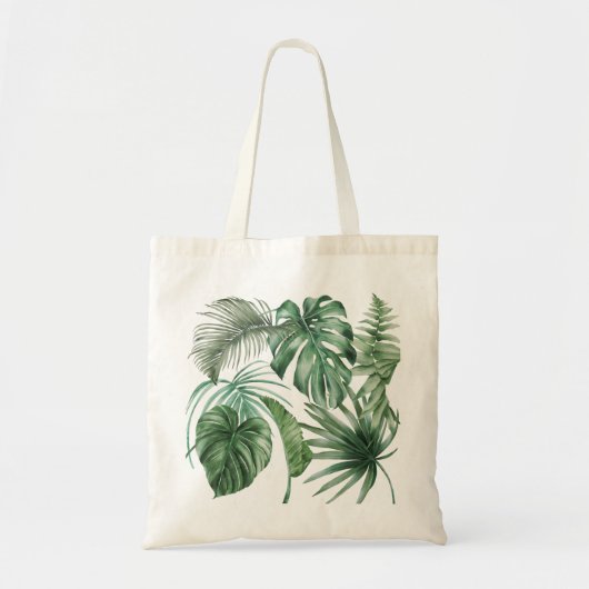 Moderne tropische Sommer-Blätter Monstera Beach Tragetasche (Vorne)