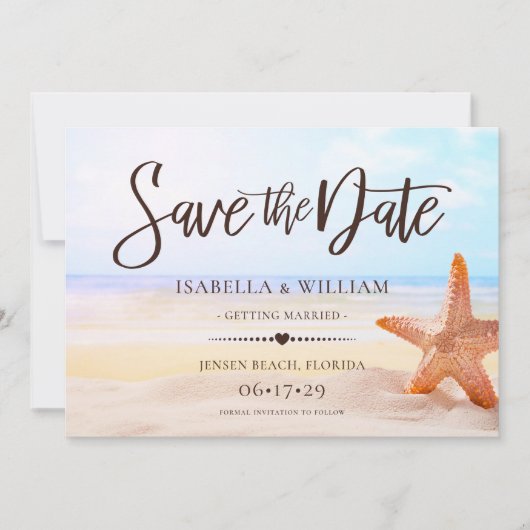Moderne tropische Sommerfeste Hochzeit Rette D Save The Date (Vorderseite)
