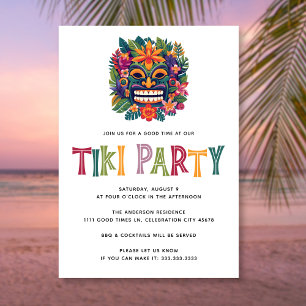 Moderne tropische Tiki-Luau-Cocktailparty-Sommer Einladung