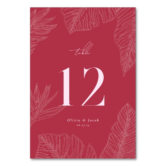 Moderne Tropische Tischnummer (Vorderseite)