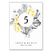 Moderne tropische Tischnummer (Rückseite)