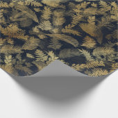 Moderne tropische Vegetation Blue Gold Foliage Geschenkpapier (Ecke)