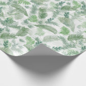Moderne tropische Vegetation Weißes Grün Geschenkpapier (Ecke)