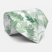 Moderne tropische Vegetation Weißes Grün Krawatte (Gerollt)