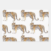 Moderne tropische Wasserfarben Tiger Wildmuster Geschenkpapier Set (Vorderseite)