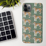 Moderne tropische Wasserfarben Tiger Wildmuster iPhone 11Pro Max Hülle<br><div class="desc">Moderne tropische Wasserfarben Tiger Wildmuster</div>