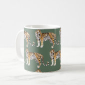Moderne tropische Wasserfarben Tiger Wildmuster Kaffeetasse (Vorderseite Links)
