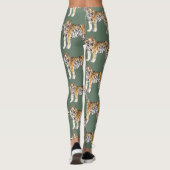 Moderne tropische Wasserfarben Tiger Wildmuster Leggings (Rückseite)