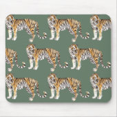Moderne tropische Wasserfarben Tiger Wildmuster Mousepad (Vorne)