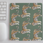 Moderne tropische Wasserfarben Tiger Wildmuster Mousepad