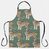 Moderne tropische Wasserfarben Tiger Wildmuster Schürze (Vorderseite)