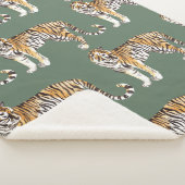 Moderne tropische Wasserfarben Tiger Wildmuster Sherpadecke (3/4)