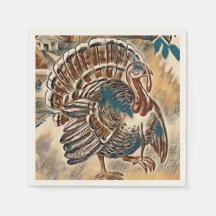 Moderne Truthahn-Thanksgiving-Servietten