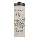 Moderne Try Again Frau mit Pflanze Personalisiert Thermosbecher (Vorderseite)