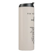 Moderne Try Again Frau mit Pflanze Personalisiert Thermosbecher (Nach links gedreht)