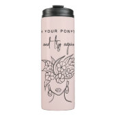 Moderne Try Again Frau mit Pflanze Personalisiert Thermosbecher (Vorderseite)