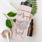 Moderne Try Again Frau mit Pflanze Personalisiert Thermosbecher