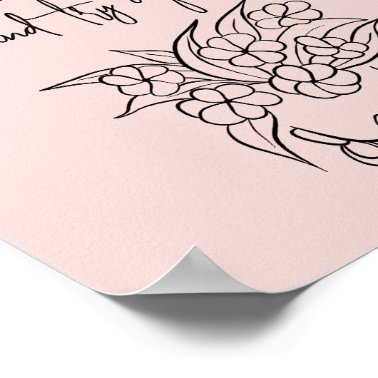 Moderne Try Again Frauen mit Blume Personalisiert Poster (Ecke)