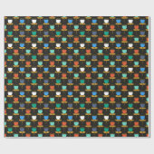 Moderne Tulip aus dem Mittelalter - Schwarz Geschenkpapier (Flach)