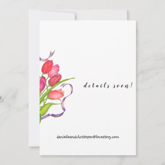 Moderne Tulip Bouquet-Ankündigungskarte Ankündigung (Rückseite)