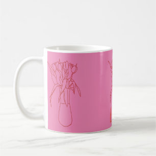 Moderne Tulip Line Original Illustration für sie Kaffeetasse