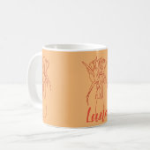 Moderne Tulip Line Original Illustration für sie Kaffeetasse (Vorderseite Links)