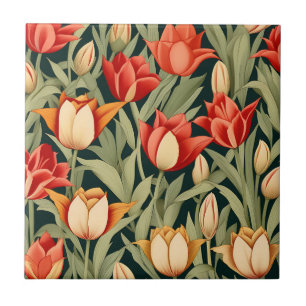 Moderne Tulips floral Fliese